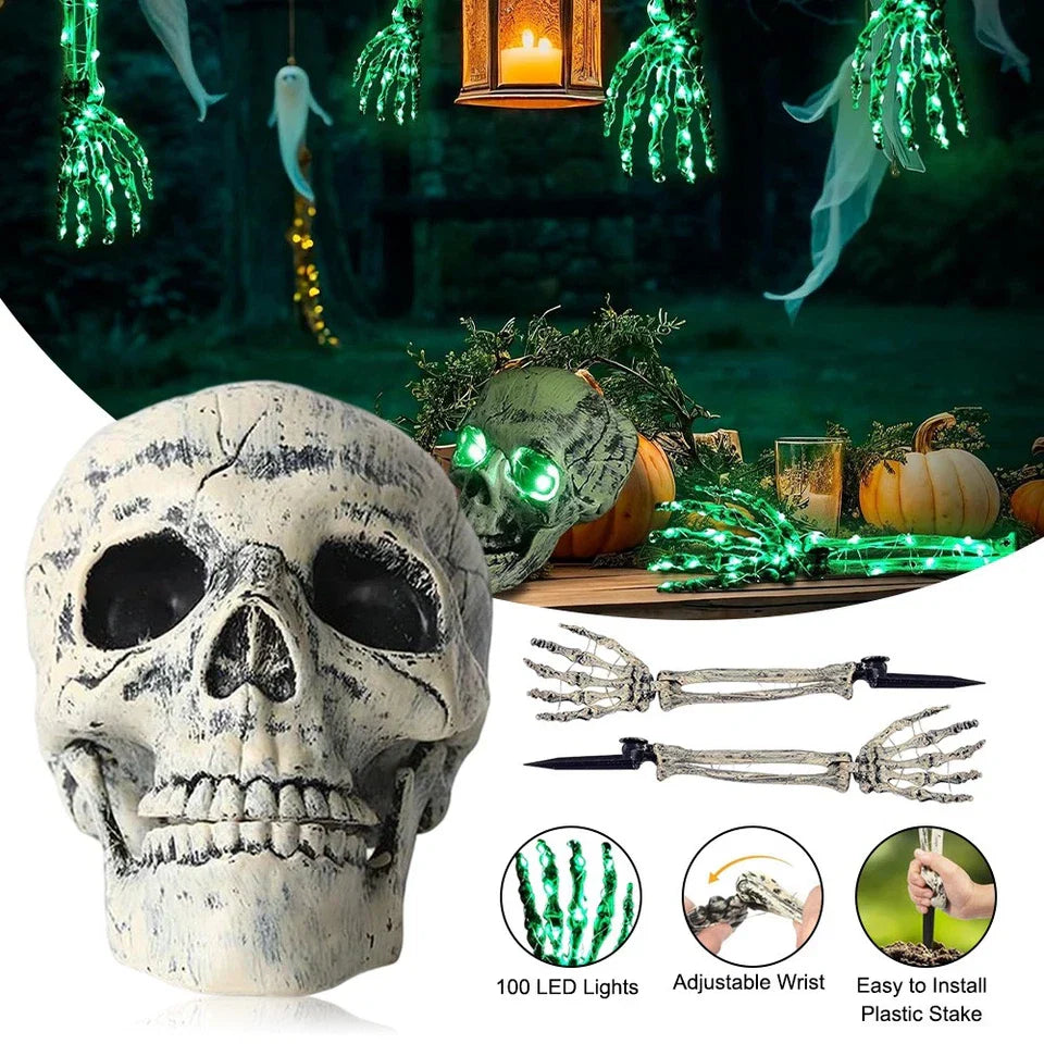 Large Ground Breaking Skeleton with Light Up Eyes Halloween Decoration Prop