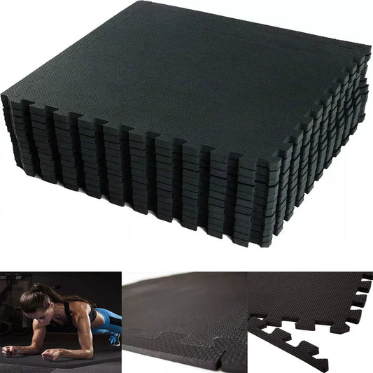 Yoga Tiles Mat Gym Thick Flooring Interlocking Floor Mats Soft Foam 60x60cm