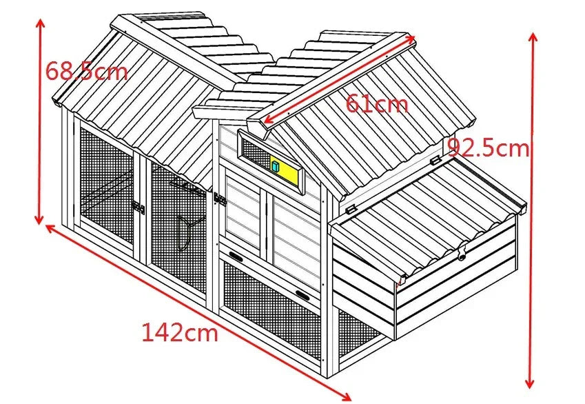 CHICKEN COOP RUN HEN HOUSE POULTRY ARK HOME NEST BOX COUP COOPS RABBIT HUTCH