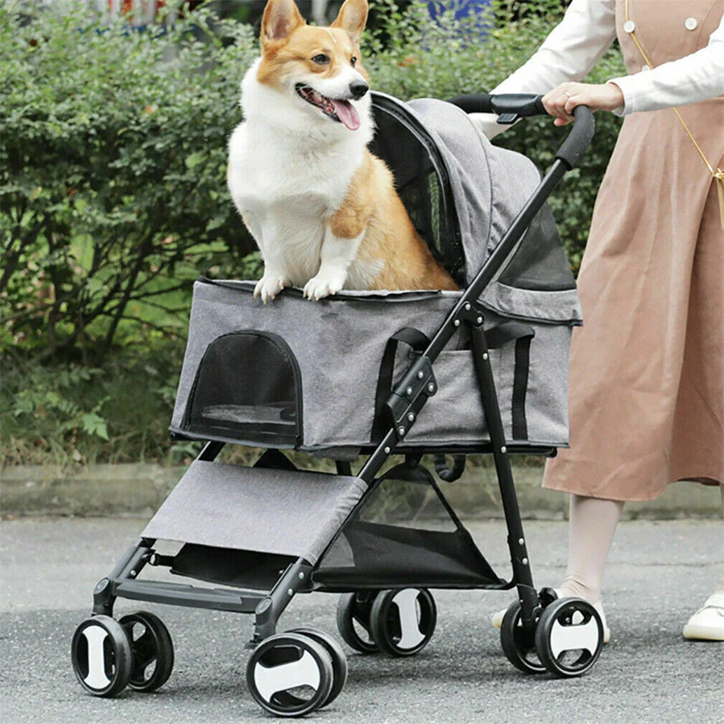 XXL Pet Stroller Pram Dog Carrier Trailer Stroller Travel Walk Carrier Load 30kg