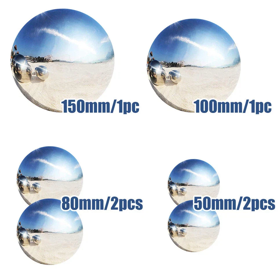 6PCS Garden Sphere Stainless Steel Mirror Gazing Balls