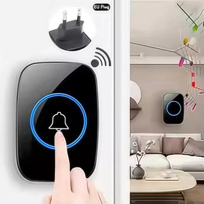 Wireless Doorbell Waterproof Range Door Bells Kit Cordless Plug-in Home Office