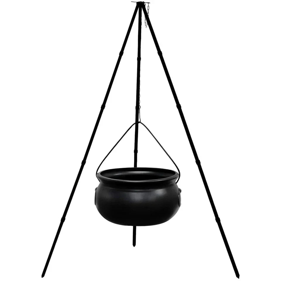 Halloween Decor Outdoor Large Witches Cauldron on Tripod with Light Yard Decor