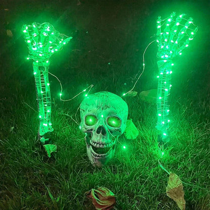 Large Ground Breaking Skeleton with Light Up Eyes Halloween Decoration Prop