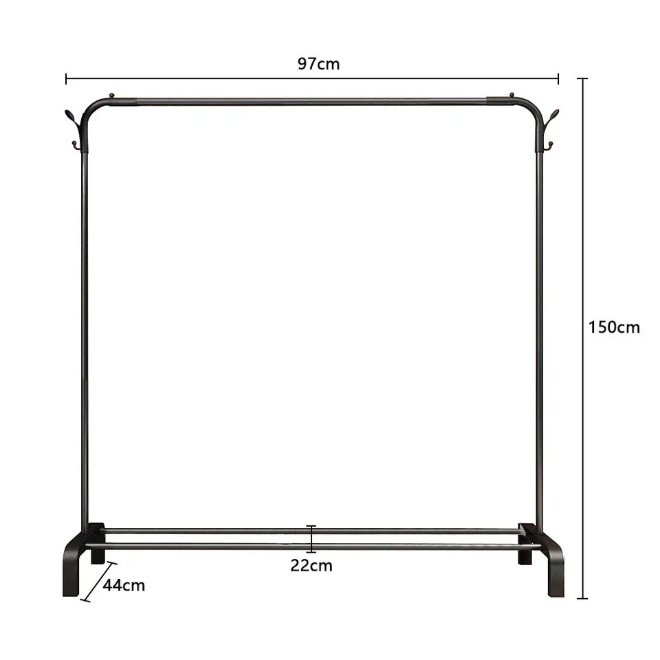 Heavy Duty Metal Clothes Rack Single Rail Garment Dress Indoor