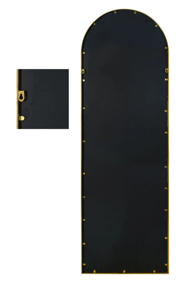 The Arcus New Extra Large Gold Framed Arched Mirror - 71" X 24" 180 x 60cm