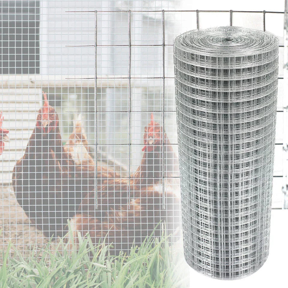 Galvanised Welded Wire Mesh 1"x1" Fence Aviary Rabbit Hutch Chicken Run Coop Pet