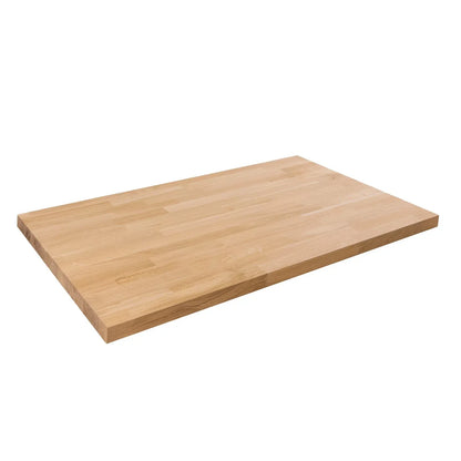 Solid Oak Industrial Wood Desk | Wooden Home Computer Office Gaming Workstation
