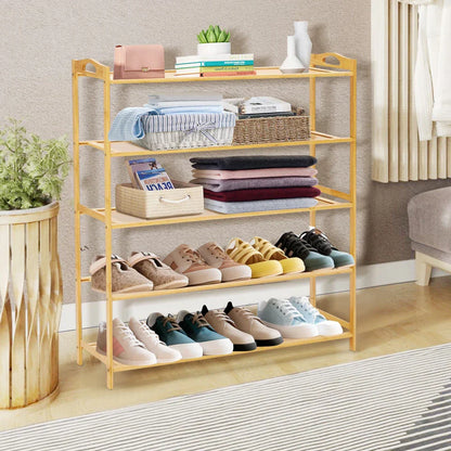 5 TIERS BAMBOO SHOE RACK