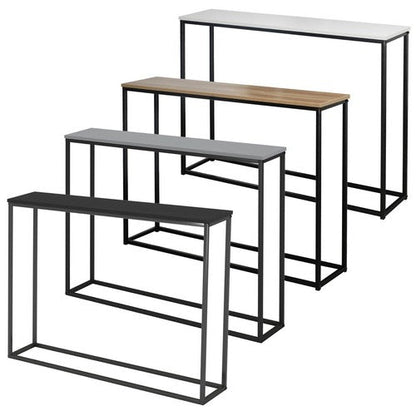 Wooden Free Standing Hallway Console Table Living Room Shelf Display Metal Legs