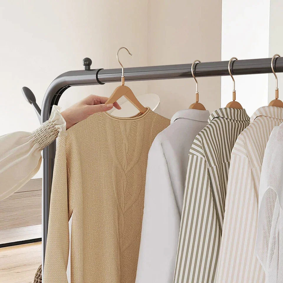 Heavy Duty Metal Clothes Rack Single Rail Garment Dress Indoor