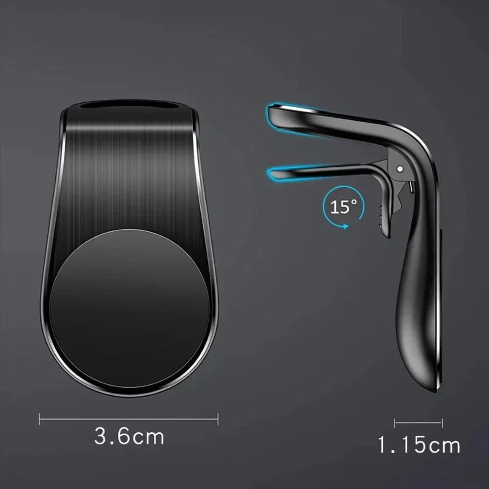 L Clip Magnetic In Car Phone Holder for Air Vent Mount Bracket Stand