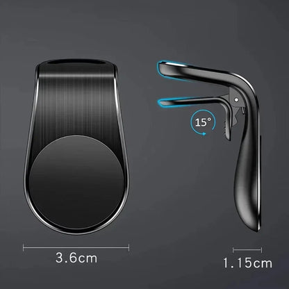 L Clip Magnetic In Car Phone Holder for Air Vent Mount Bracket Stand