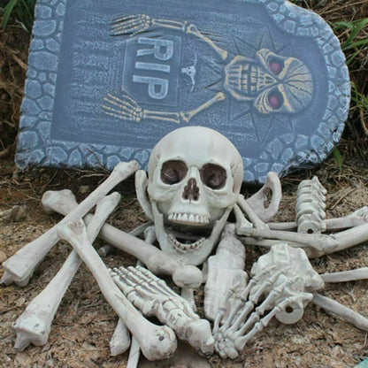 28PCS Bag of Bones Human Skull Skeleton Halloween Scary Pirate Party Decoration