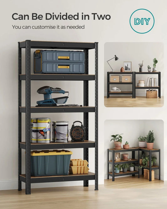 Large Heavy Duty Industrial Shelving Unit 650kg Load Capacity Adjustable Shelves