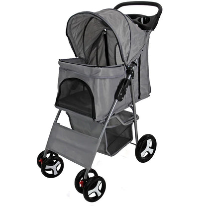 Pet Stroller Dog Cat Puppy Pram Pushchair Travel Cart Jogging Buggy Carrier