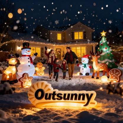 6FT Christmas Inflatables Snowman & Dog for Indoor Outdoor Decor