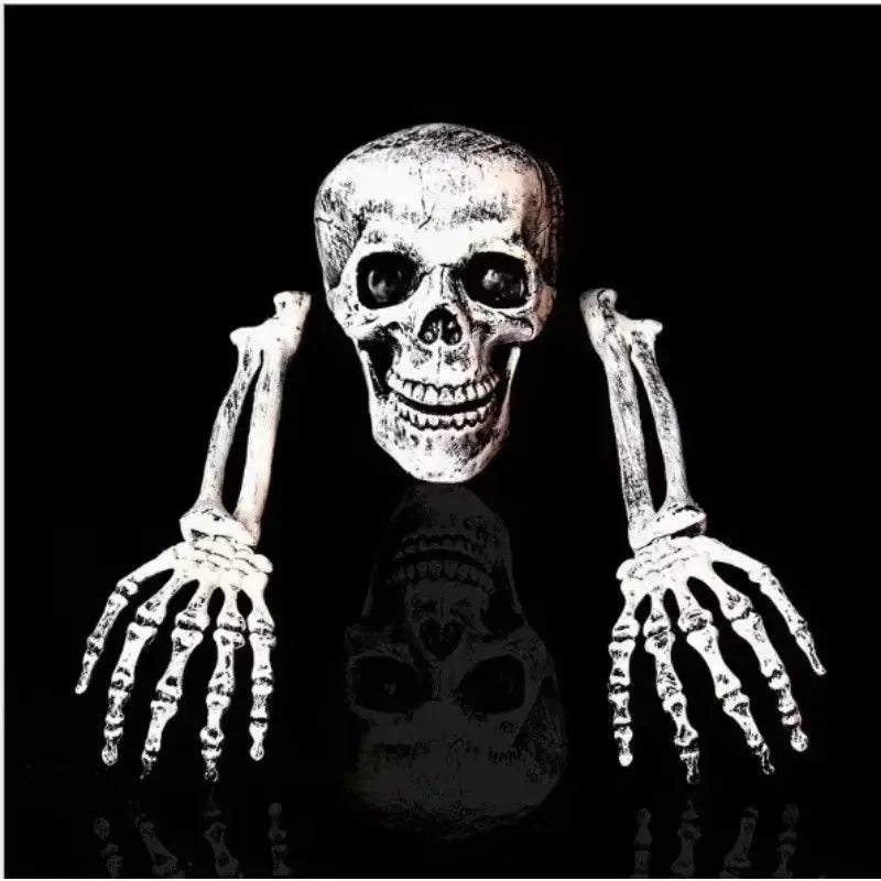 Skeleton Bones Prop Ground Breaking Scary Halloween Decoration Human Skull Party