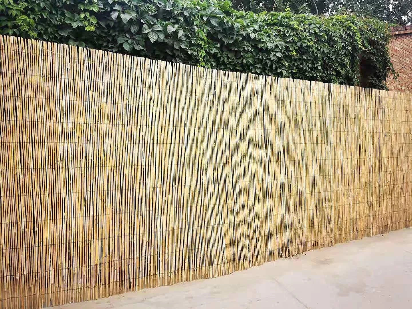 5M x 1.5M Natural Split Natural Peeled Reed Screening Fencing Panel Bamboo Fence Roll
