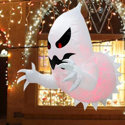 Halloween Inflatable Ghost With LED Lights Coming Out From Window Outdoor Decor