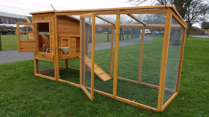 LARGE 8FT CHICKEN COOP HEN POULTRY ARK HOUSE HUTCH RUN NEST