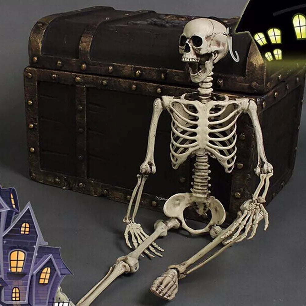 160CM Hanging Full Life Size Human Skeleton Model Halloween Party Prop Bar Decor