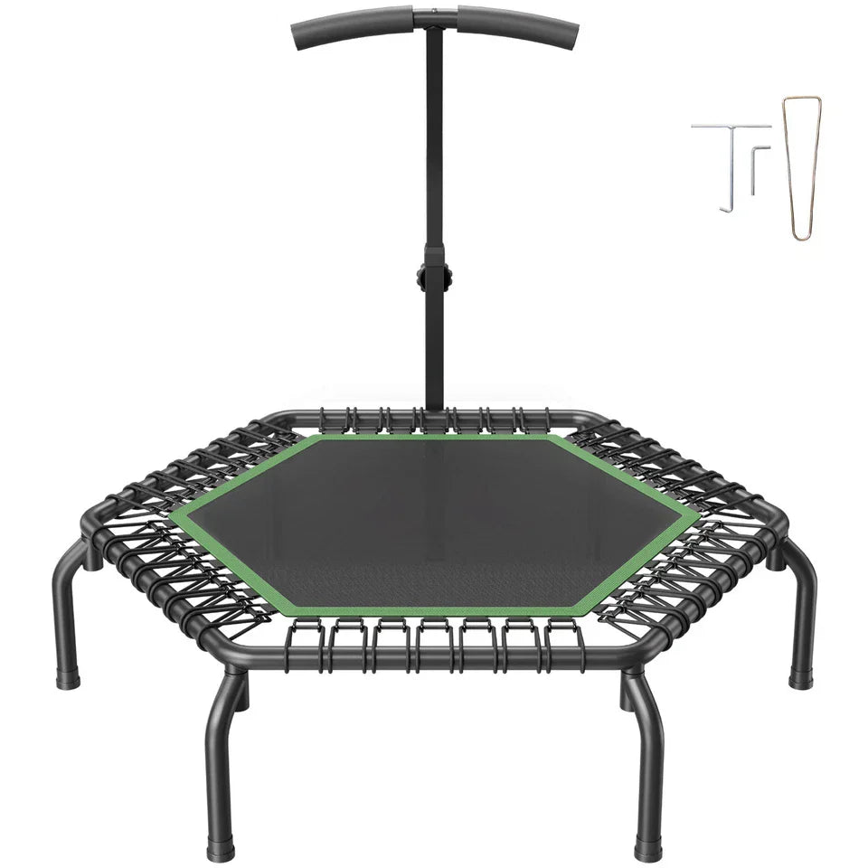 54.5" Mini Fitness Trampoline Adults Indoor Exercise Rebounder with Handle