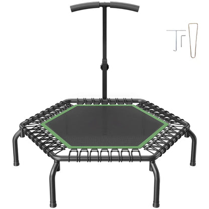 54.5" Mini Fitness Trampoline Adults Indoor Exercise Rebounder with Handle