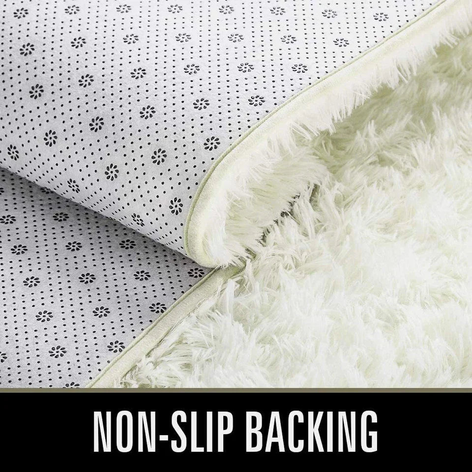 Cream Color Fluffy Large Rugs Anti-Slip Super Soft Carpet Mat Floor Living Room Bedroom Rug