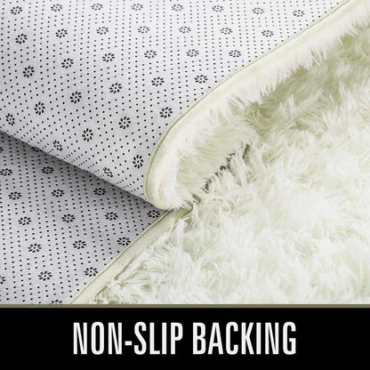 Cream Color Fluffy Large Rugs Anti-Slip Super Soft Carpet Mat Floor Living Room Bedroom Rug