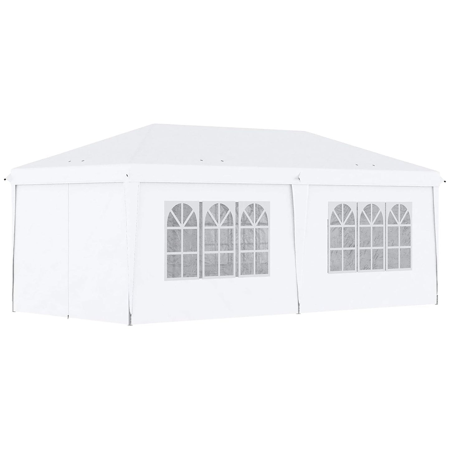 3x6m Popup Garden Heavy Duty Gazebo Marquee Party Tent Canopy with 6 Side Walls