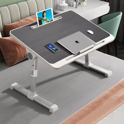 Folding Laptop Table Bed Tray Sofa Lap Desk Note book Stand Adjustable Height UK