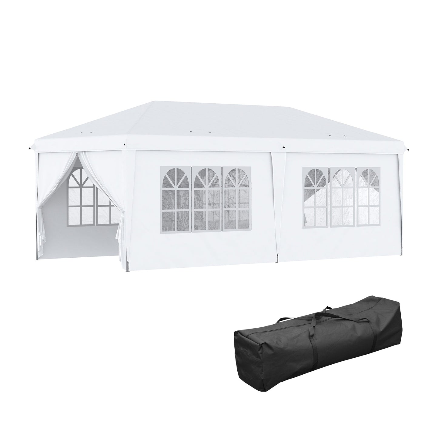 3x6m Popup Garden Heavy Duty Gazebo Marquee Party Tent Canopy with 6 Side Walls