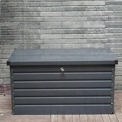 Dark Grey 420L Metal Storage Box Garden Outdoor Shed Utility Cushion Chest Truck