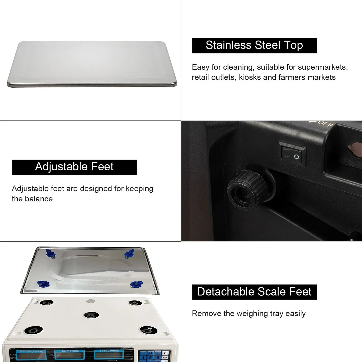 40Kg Digital Pricing Scale Electronic Price Computing Weight Shop Market UK Plug