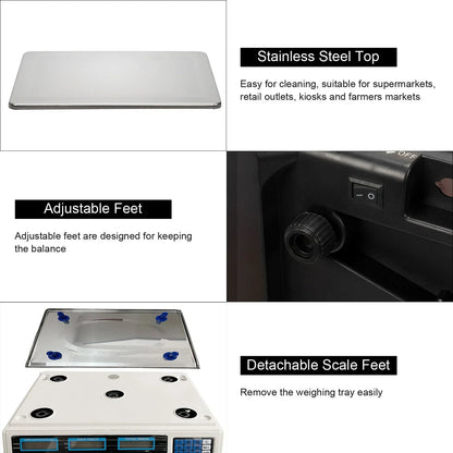 40Kg Digital Pricing Scale Electronic Price Computing Weight Shop Market UK Plug