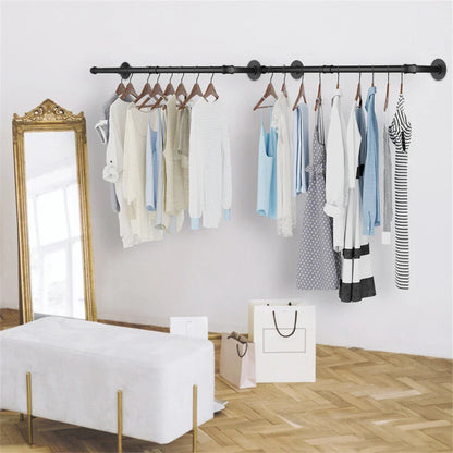 2X Super Strong Bearing Metal Pipe Clothes Rack Clothes Hanger Pole Garment Bar