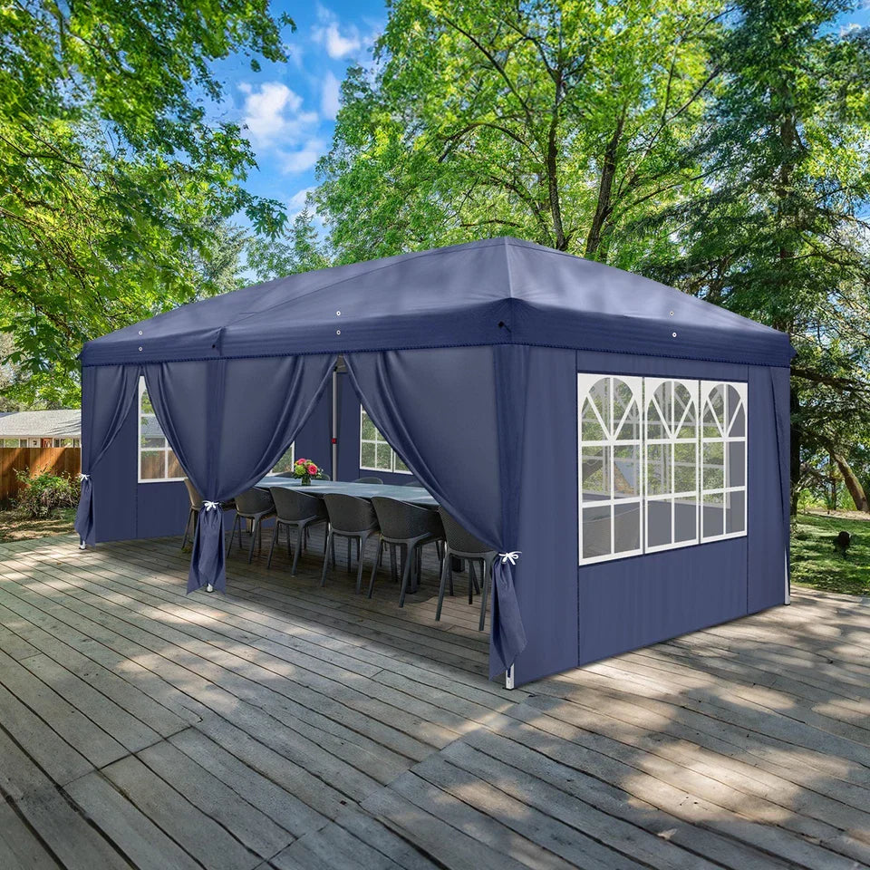 3x6M Pop Up Gazebo Outdoor Patio Party Event Heavy Duty Canopy w/ 6 WallSides UK