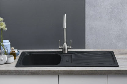 Kitchen Sink Single black  1.0 Bowl Reversible Inset With Waste Kit