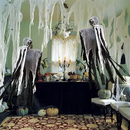 2PCS 80Cm Halloween Hanging Ghost Skeleton Decorations Prop Spooky Horror Scary